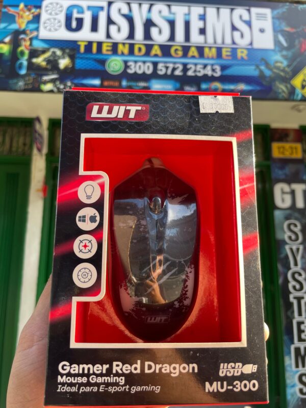 Mouse Gamer Wit Red Dragon